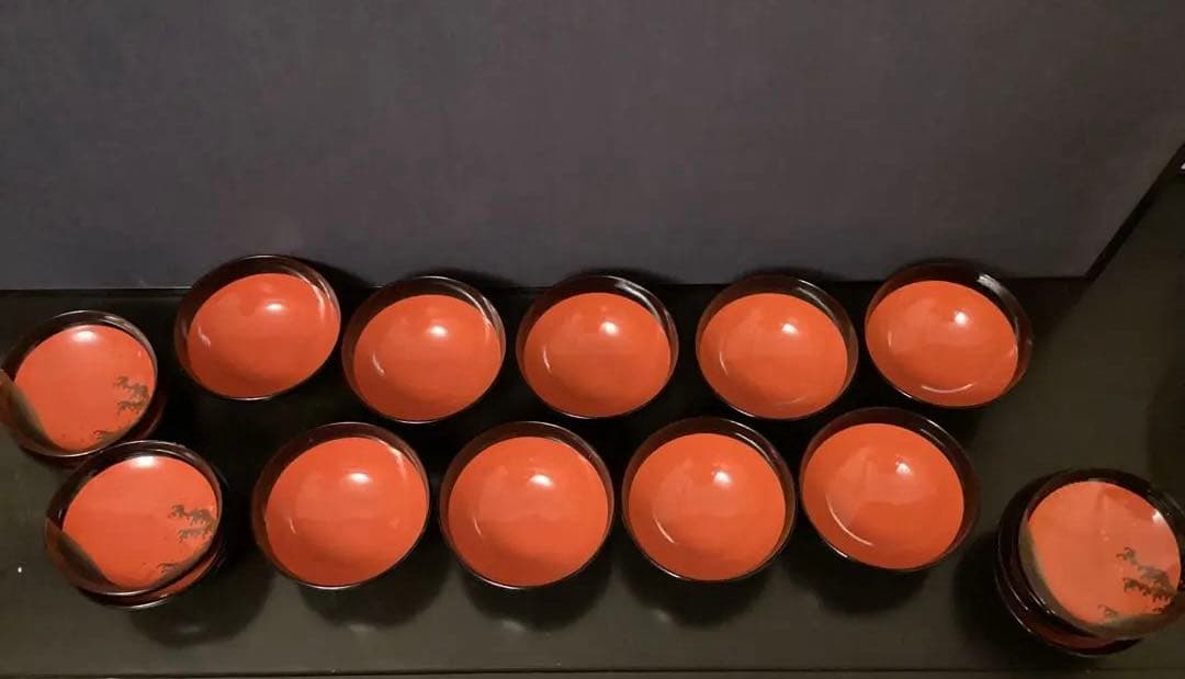 9客　木箱　懐石道具 吸物椀　50~60年前　工芸品 茶懐石　お椀　祇園　一力亭