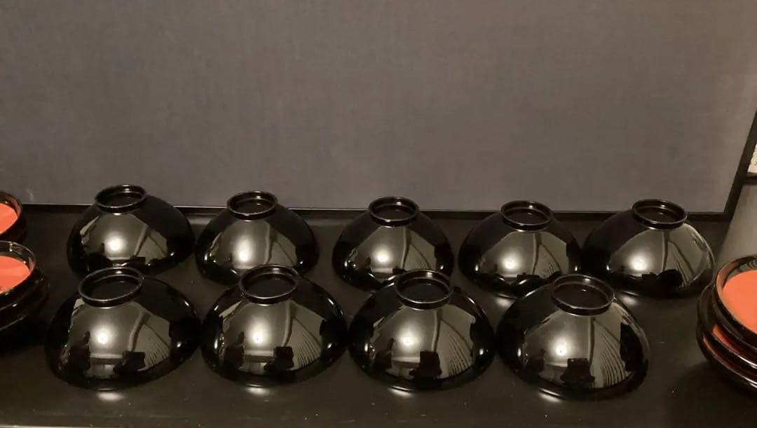 9客　木箱　懐石道具 吸物椀　50~60年前　工芸品 茶懐石　お椀　祇園　一力亭