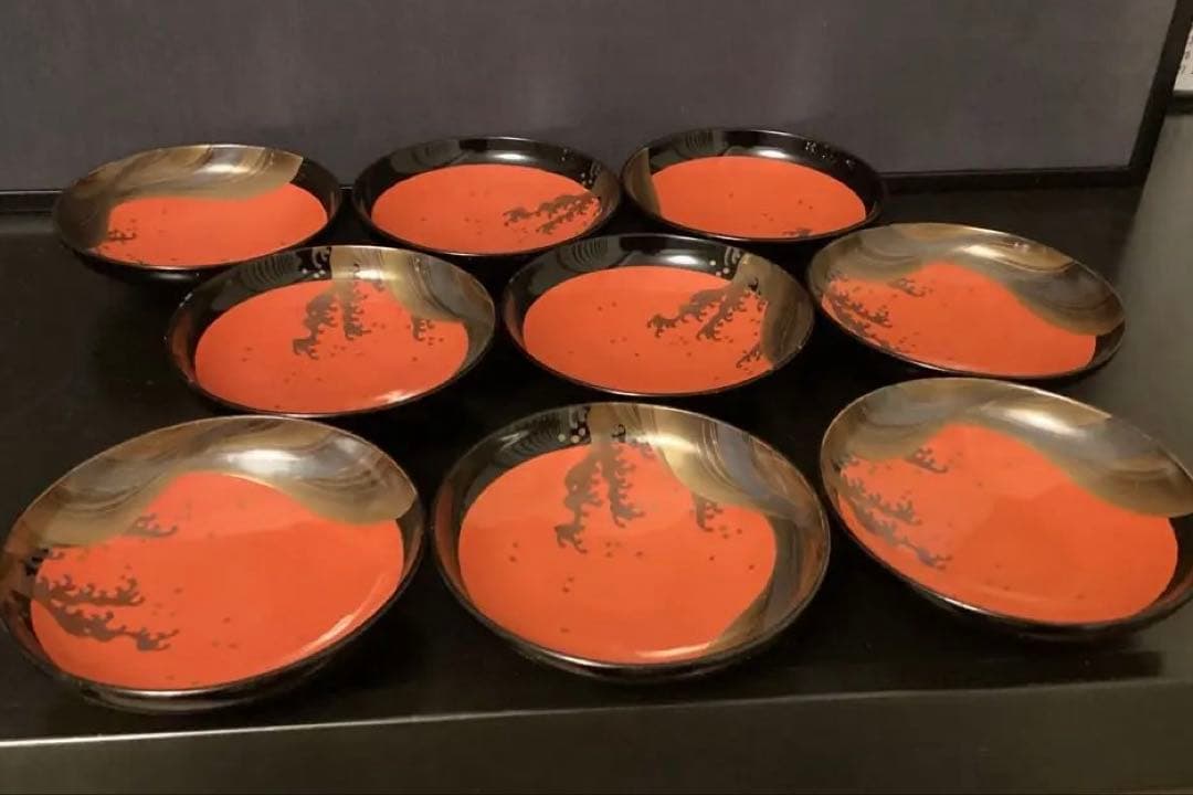 9客　木箱　懐石道具 吸物椀　50~60年前　工芸品 茶懐石　お椀　祇園　一力亭