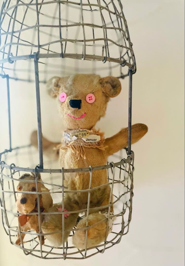 唯一無二　アンティークベア　襤褸ちゃん　ピンク　ボロ　ヴィンテージベア