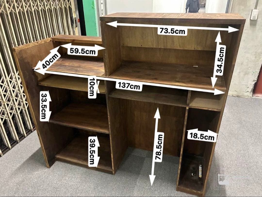 木製カウンター レジカウンター 店舗什器 収納付き 無垢材