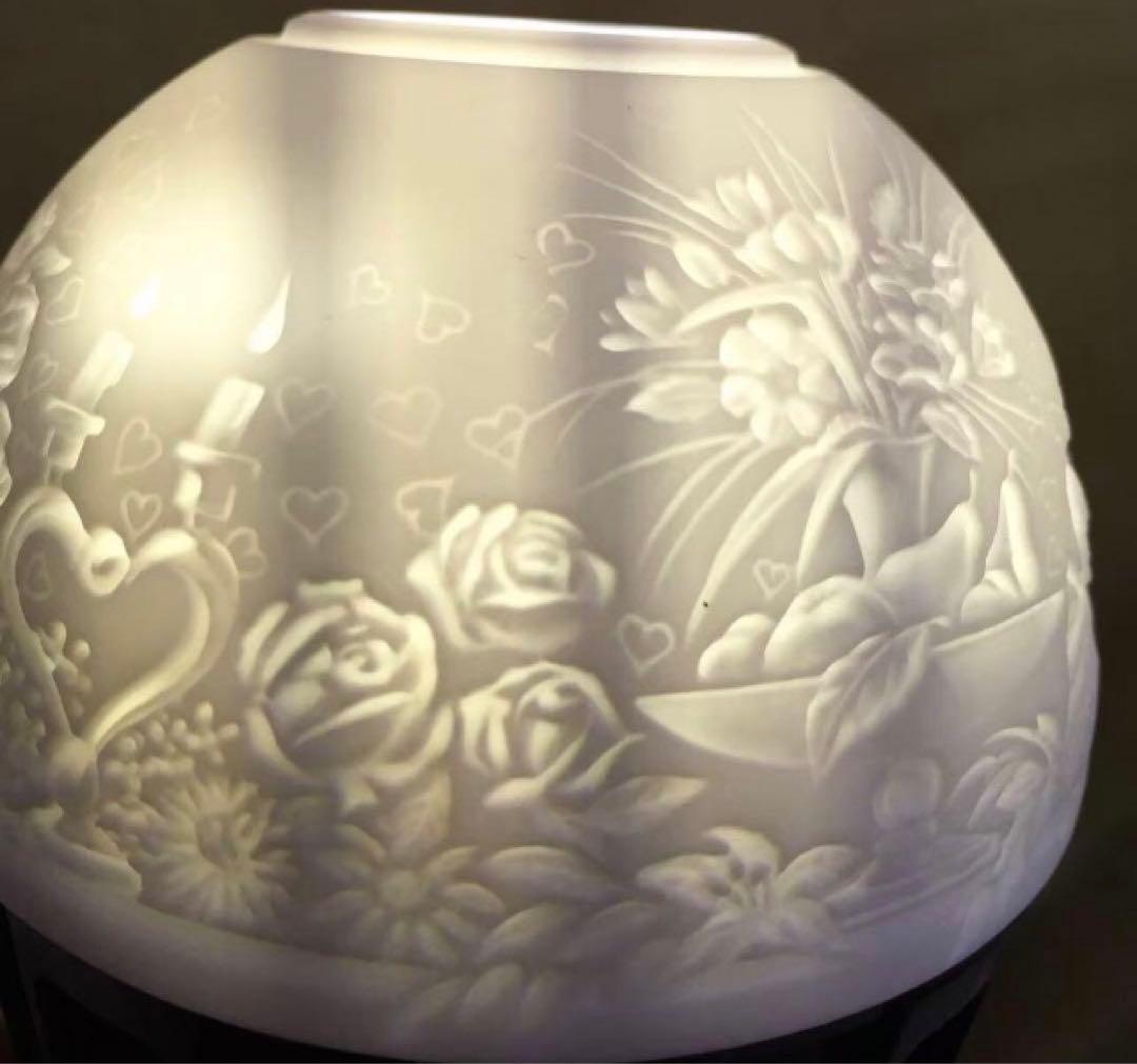 値下げlimogesフランス製￼磁器￼の天使ランプキャンドル付き￼ 美品レア物￼