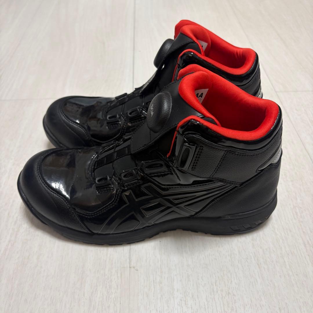 ASICS BOAシステム安全靴 ブラック レッド