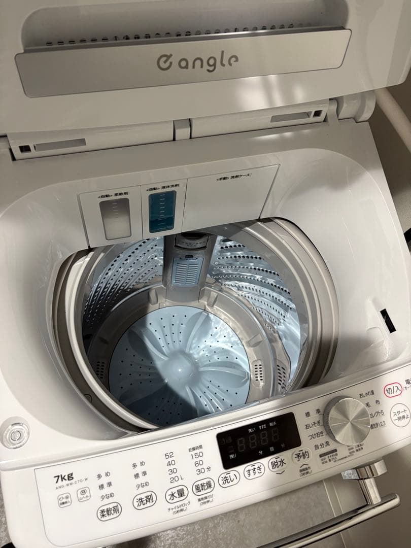 2025年購入e angle 7.0kg 全自動洗濯機 ANG-WM-C70-W