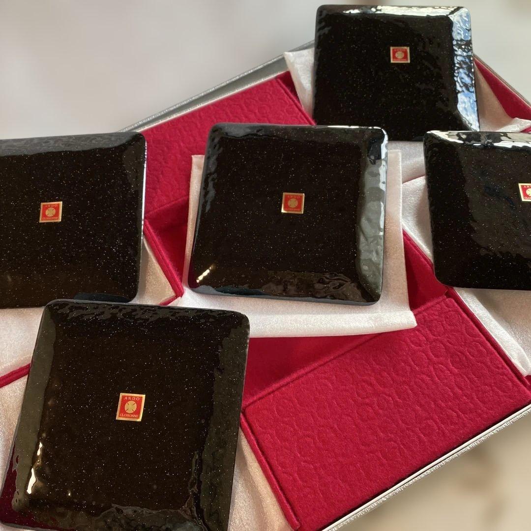 希少　新品未使用　安藤七宝店　七宝焼　小皿　ANDO クロワゾネ　工芸品