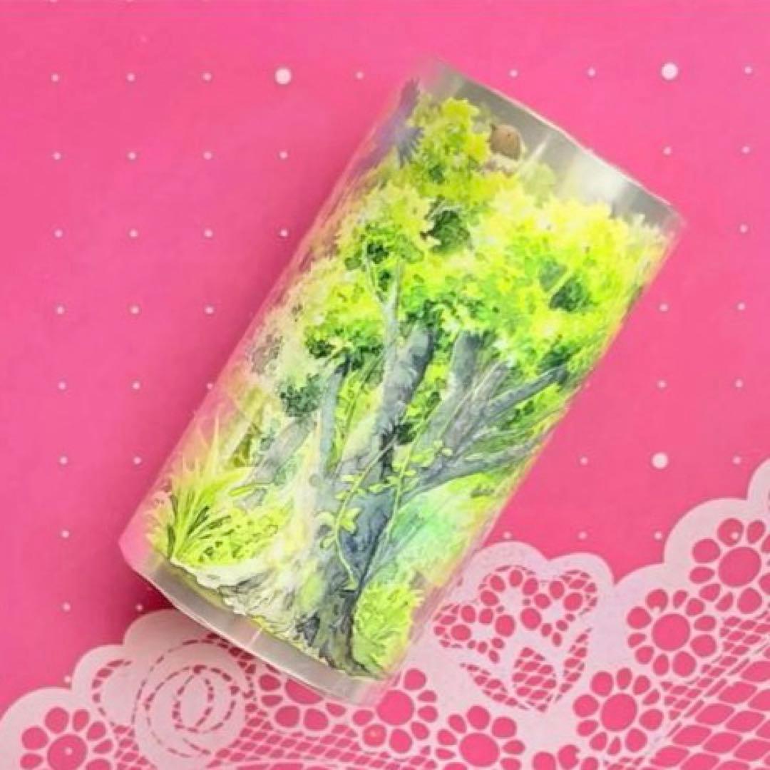 PET 7cm×5m 夏森翠鸣 海外マスキングテープ　海外マステ　木