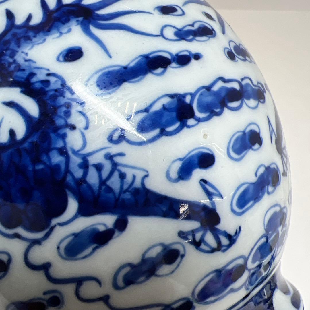 中国美術　青花水次　高さ31.5cm 東K8-0330②タサオ