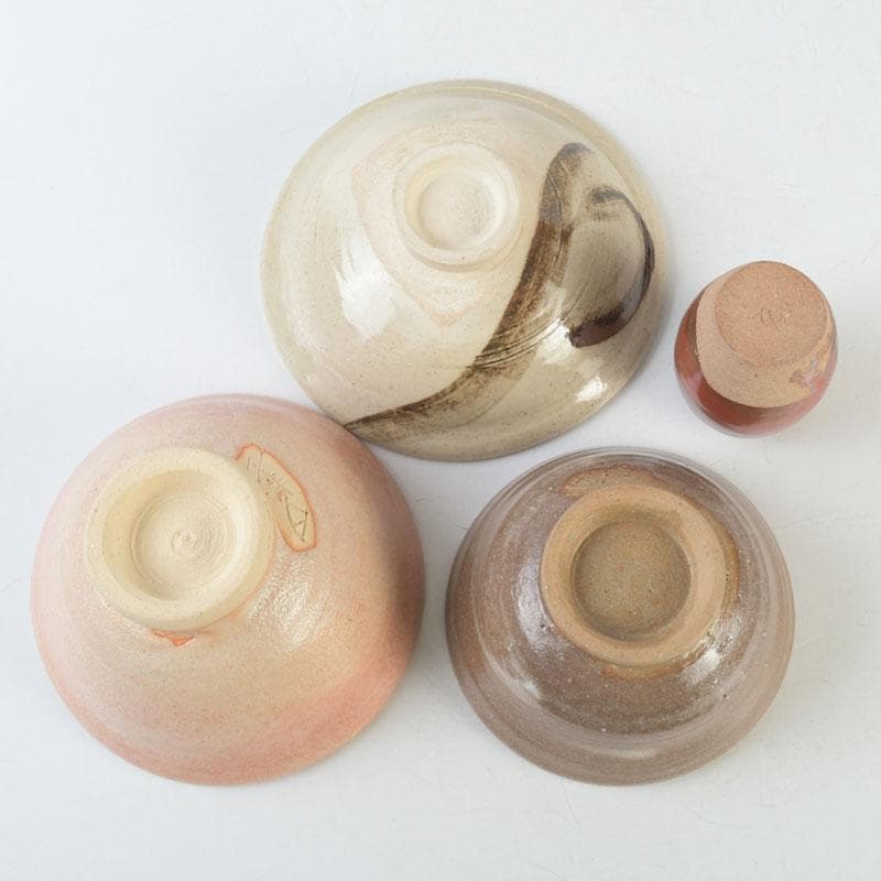 茶道具　日義窯　二代目　日義椿山作　茶碗　茶入　四点まとめて　V　A23