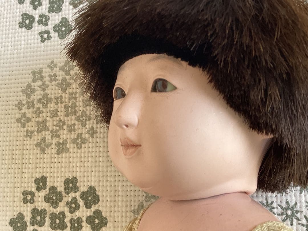 松乾斎東光　喜光　市松人形 （裸）抱き人形　全長約33cm 短い黒髪