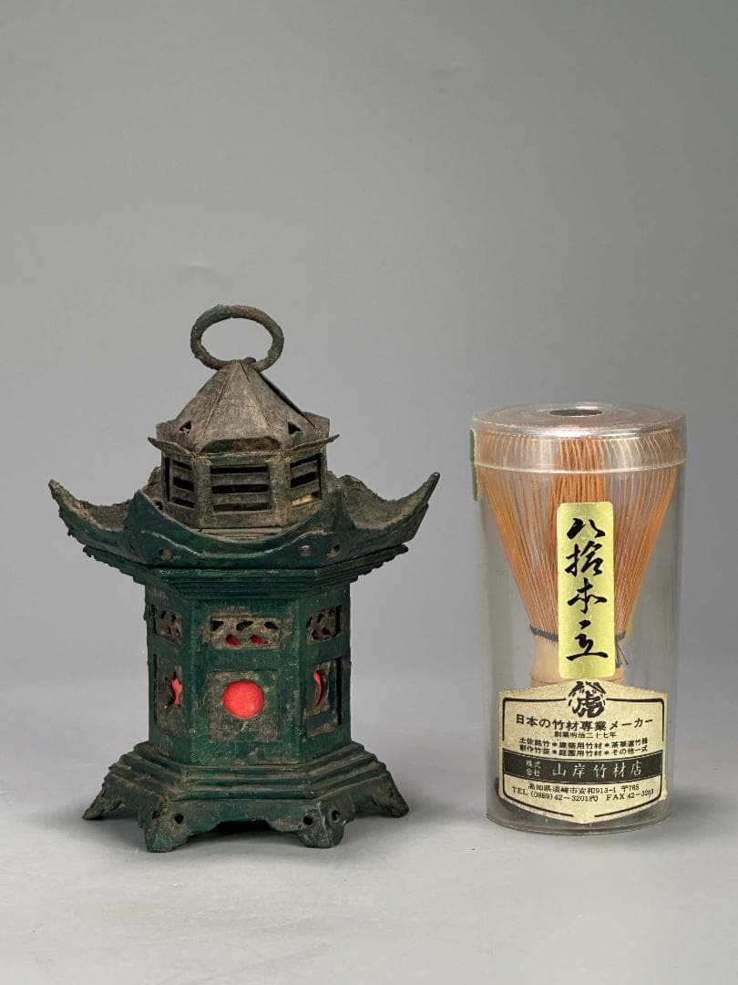 UM16日本美術吊灯籠 江戸期 仏教美術 寺院灯篭 神仏具 古銅灯籠 六角灯籠