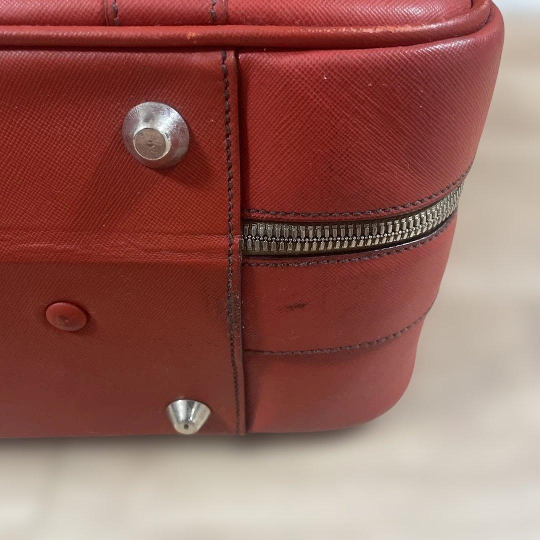 PRADA プラダ　サフィアーノ　ソフトトランク　トラベルバッグ　レッド　レザー