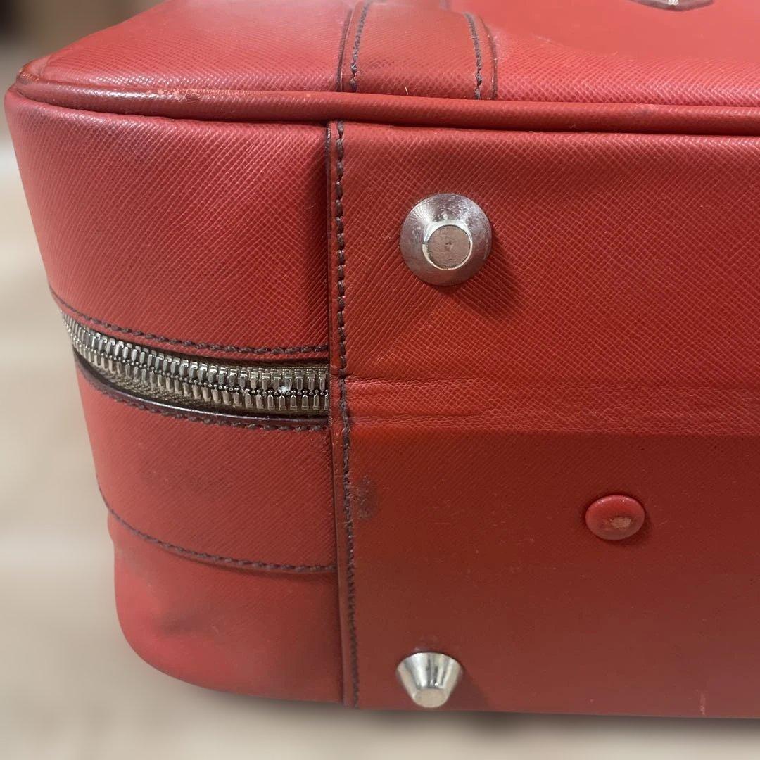 PRADA プラダ　サフィアーノ　ソフトトランク　トラベルバッグ　レッド　レザー