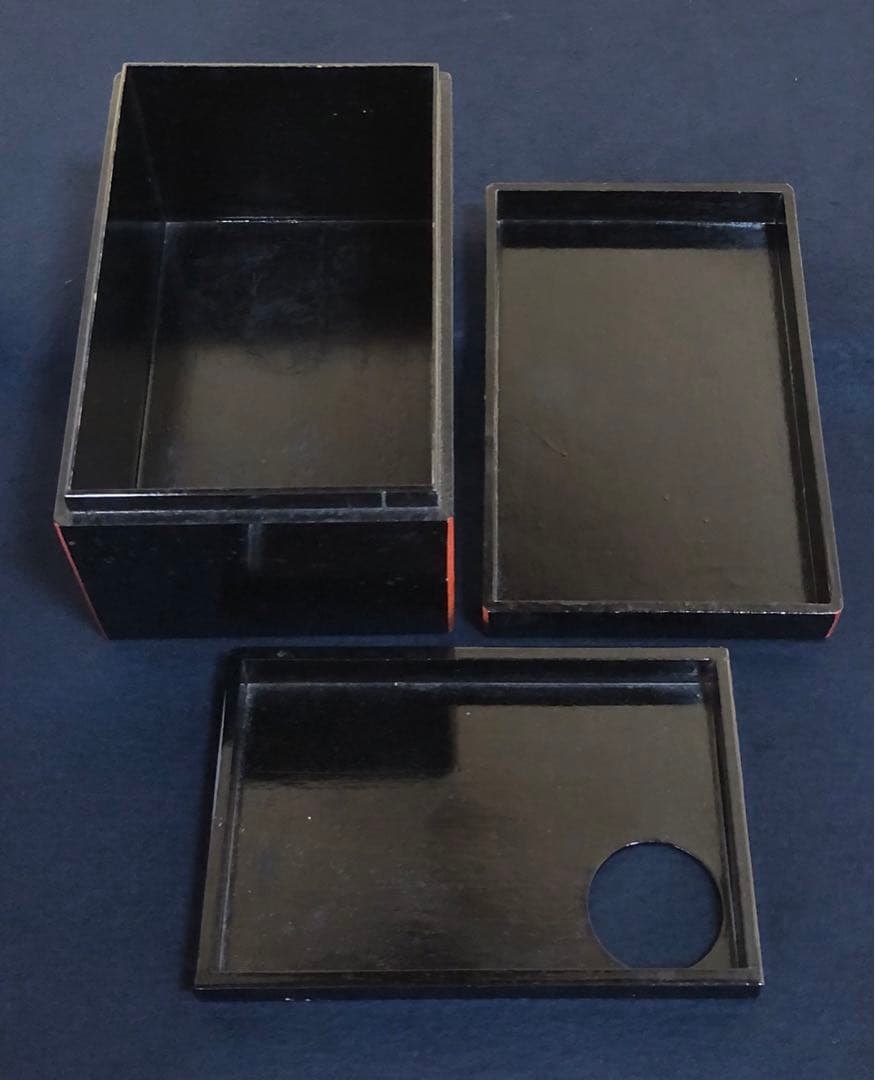 《R》黒柿合塗 爪朱 茶箱 お茶道具7点 仕覆 元箱　260218け4