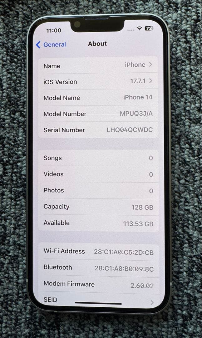 Apple iPhone 14 ホワイト 128Gb
