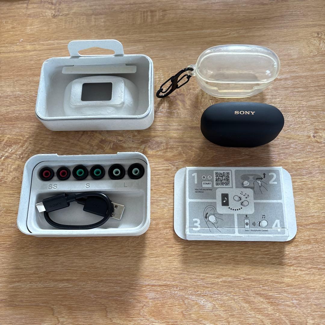 SONY WF-1000XM5 ブラック　右耳、ケース、箱、付属品