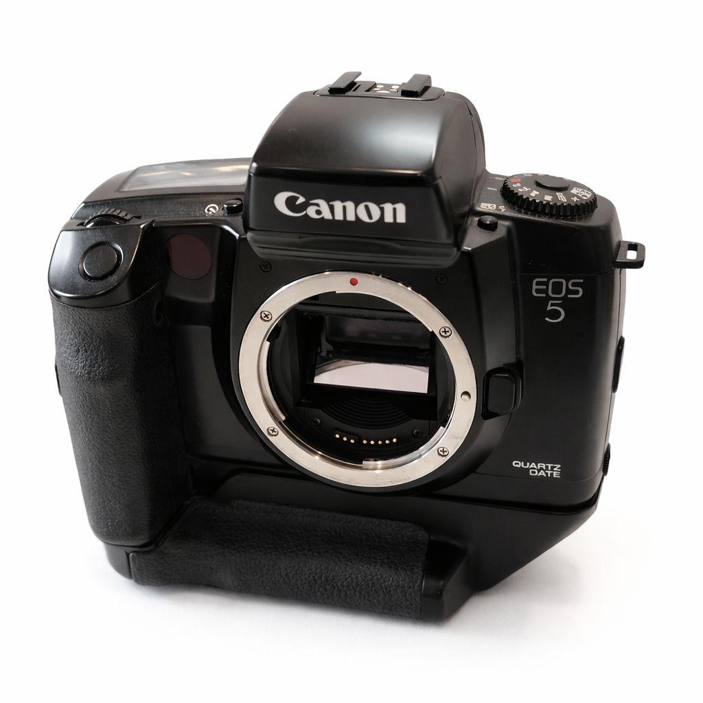 【人気中級機/縦グリップ付】Canon EOS5 フィルム一眼レフ