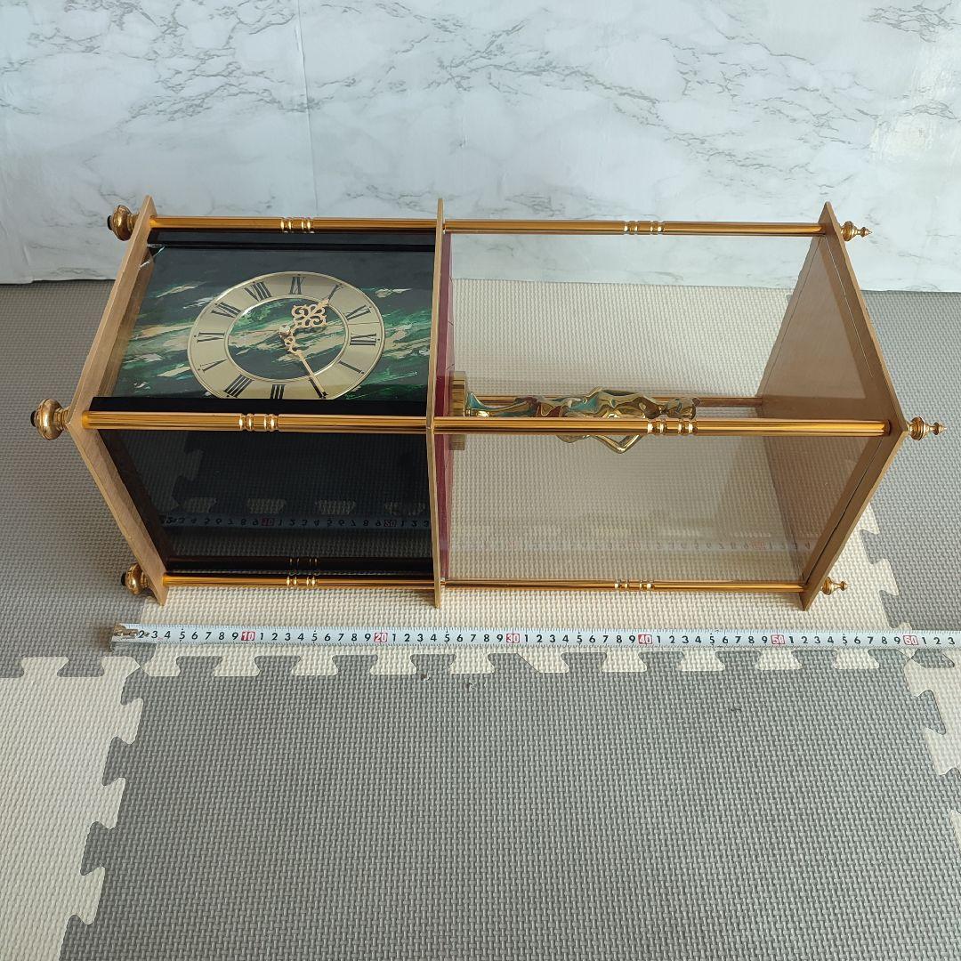 【希少】SEIKO 置時計 金属製彫刻付き　稼働OK　セイコー　スイープ秒針