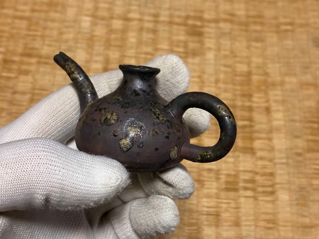 茶道具 陶器 水滴 と 高岡銅器 茄子 水滴 共箱 三点 まとめて