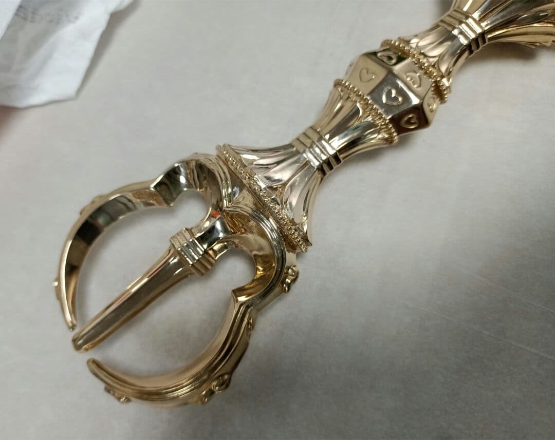 密教法器 弘法大師 三鈷杵 金剛杵 愛心杵 法具 真鍮製 vajra 23CM