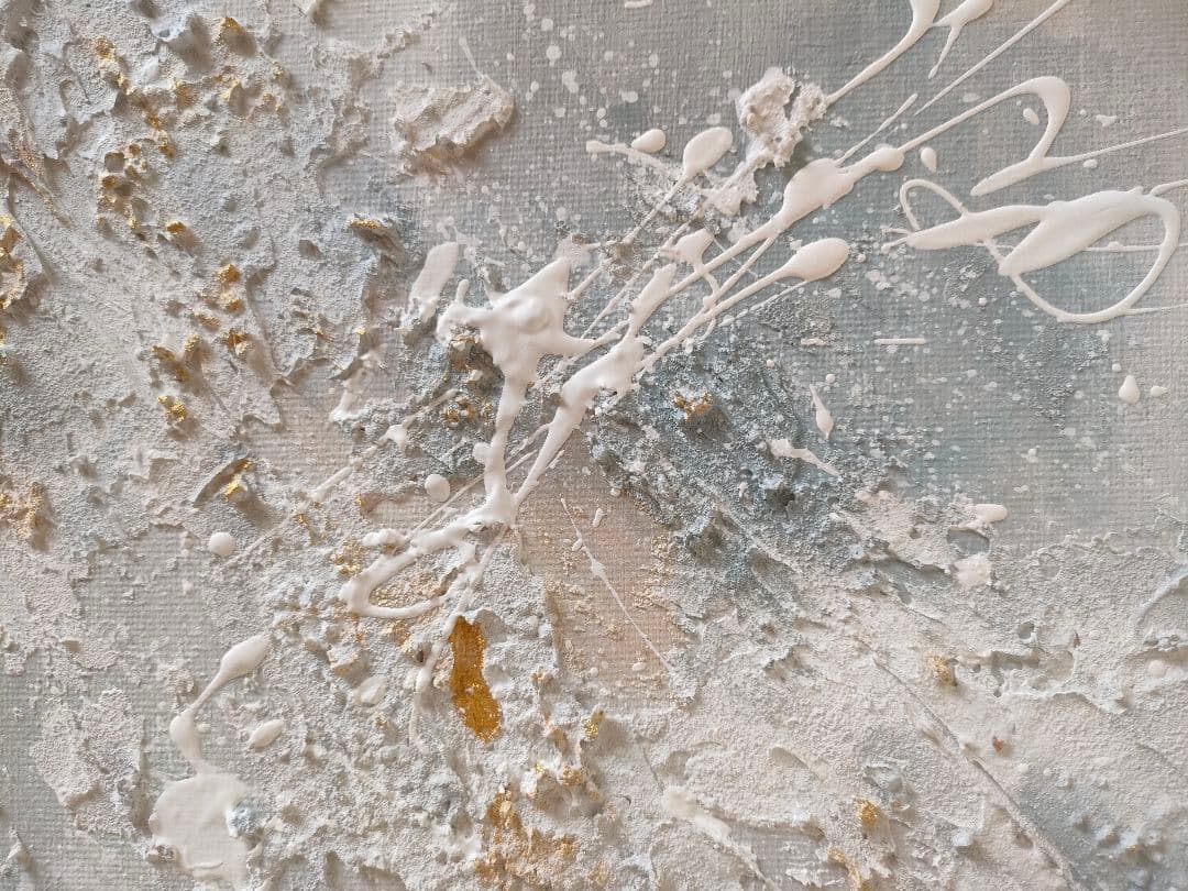 受注制作ホワイト抽象画 20cm x 20cm 