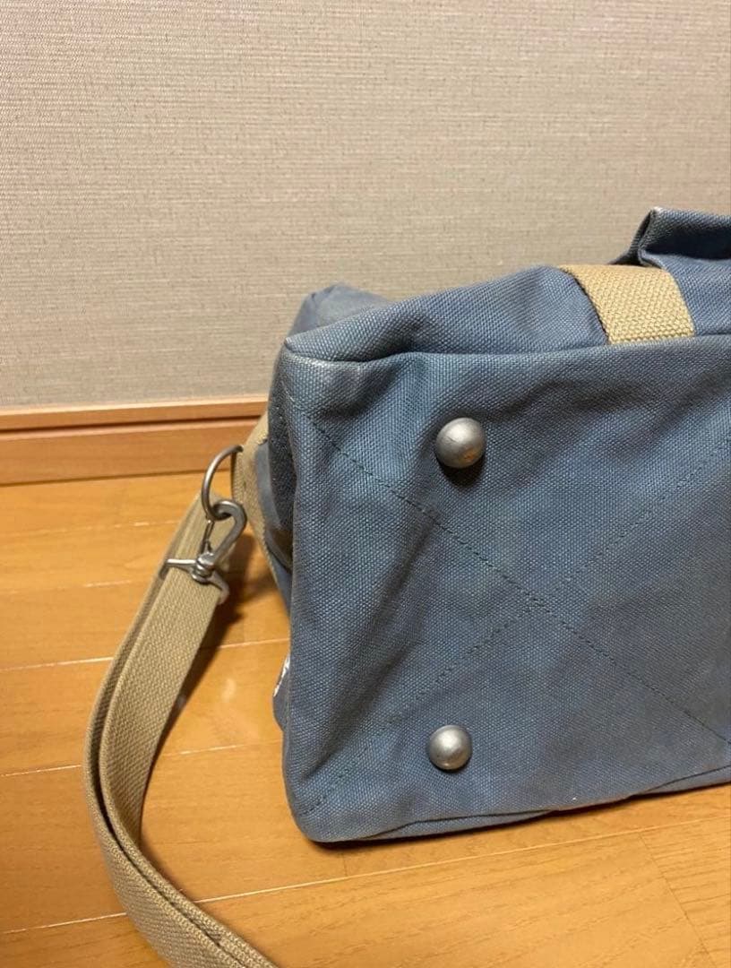 信三郎　B-03 ボストン　バッグ　ショルダーストラップ付き　美品　一澤　青ねず