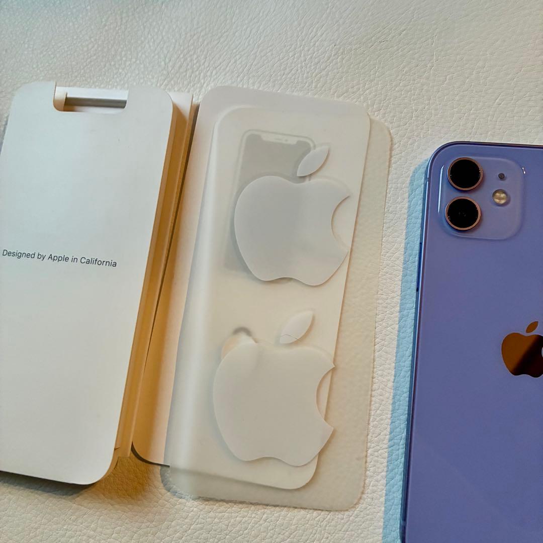 iPhone12 SIMフリー 初期化済み パープル 箱 シール ピン付き