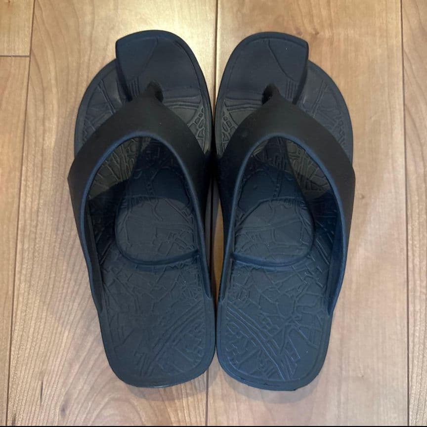 【美品】Racbaki イージーサンダルスリム ブラック Ｓ
