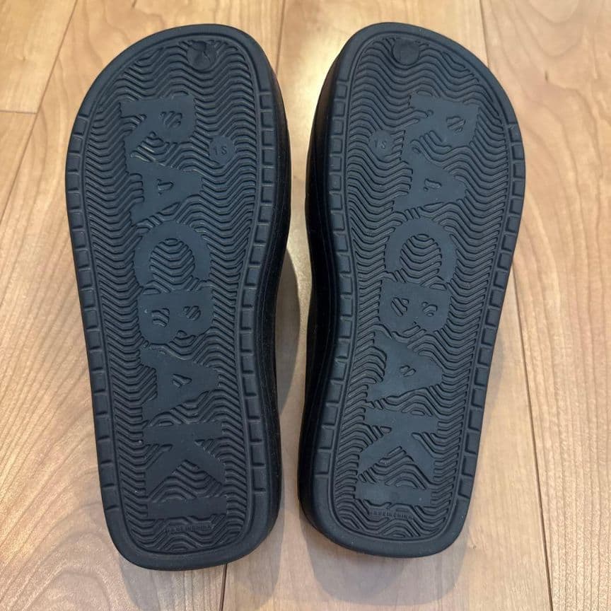 【美品】Racbaki イージーサンダルスリム ブラック Ｓ