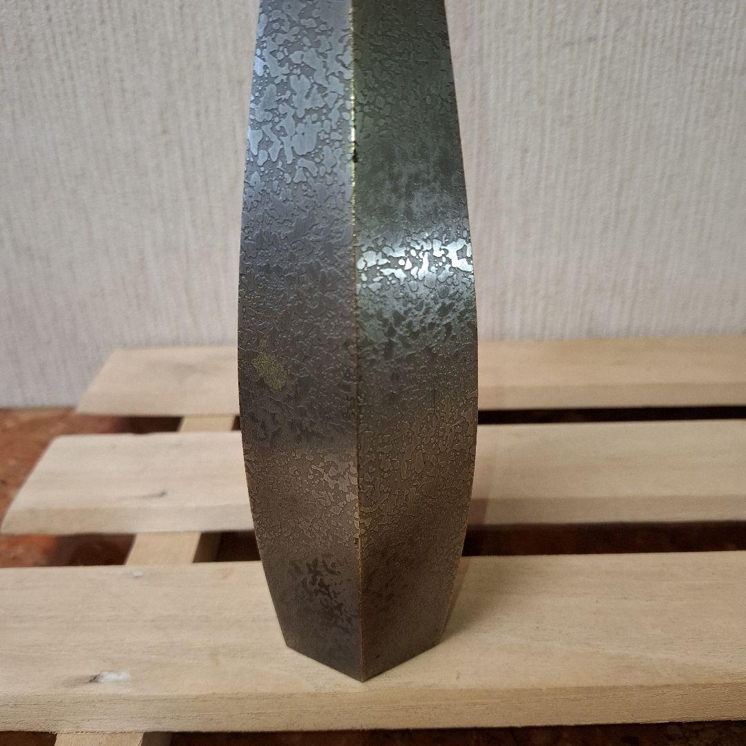 【共箱付】鋳金師 木村浄雲作 宣徳銅 六角花瓶 花生 華道具