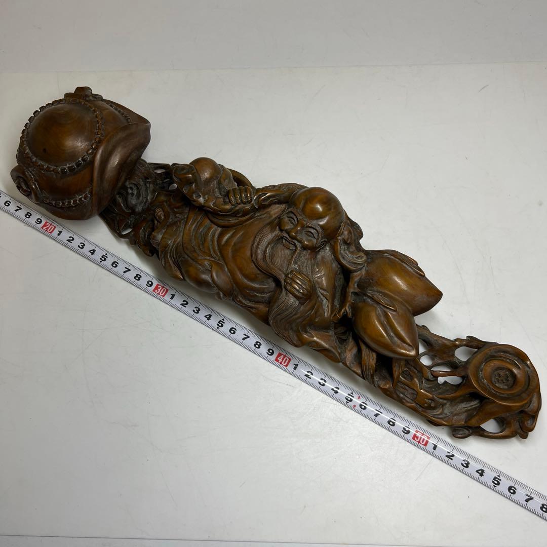 中国清時代 唐木如意 756g 東キ8-0307☆2F トヒウヒ