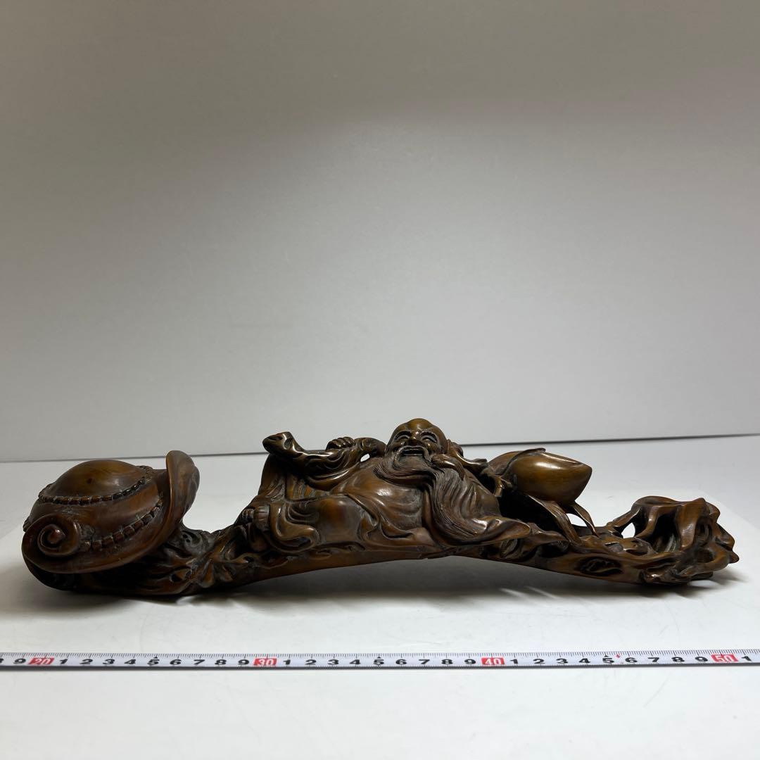 中国清時代 唐木如意 756g 東キ8-0307☆2F トヒウヒ