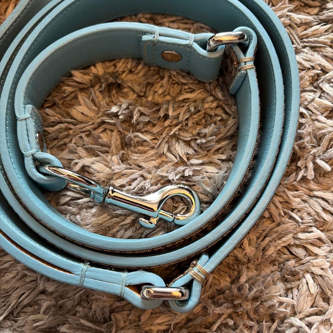 COACH 犬　ドッグ　リード　シグネチャー　ティファニーブルー
