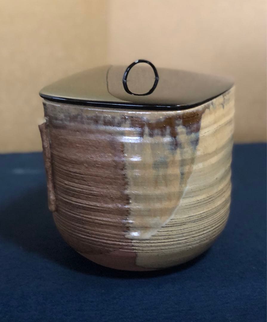 ❗️割引《R》茶道具 高取釉 菱形水指 森岡壽祥造 共布 共箱　251020い4