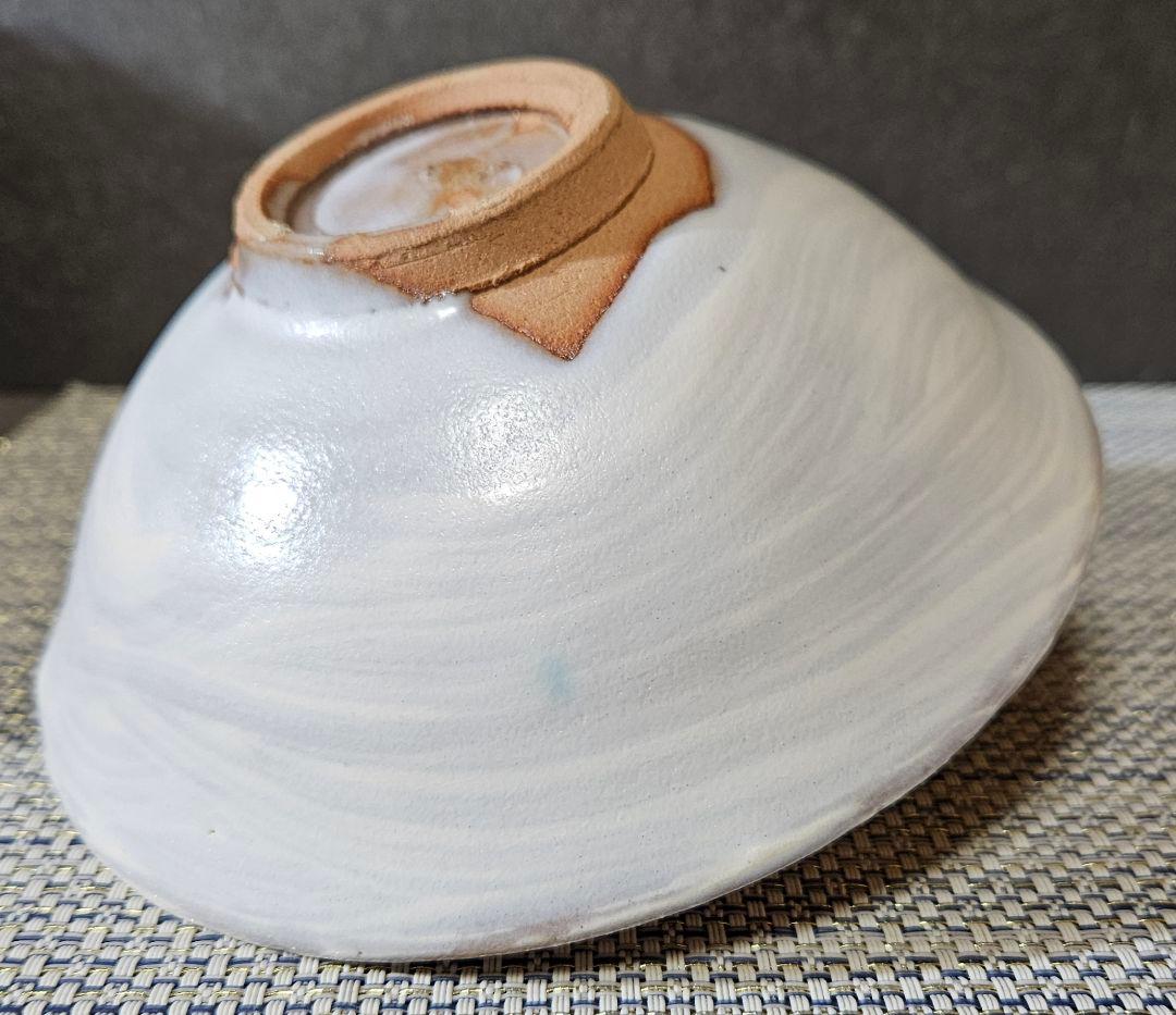 京焼　清水焼　日展作家　市川廣三 作　白釉 　刷毛目　茶碗　共箱　茶道具　茶器