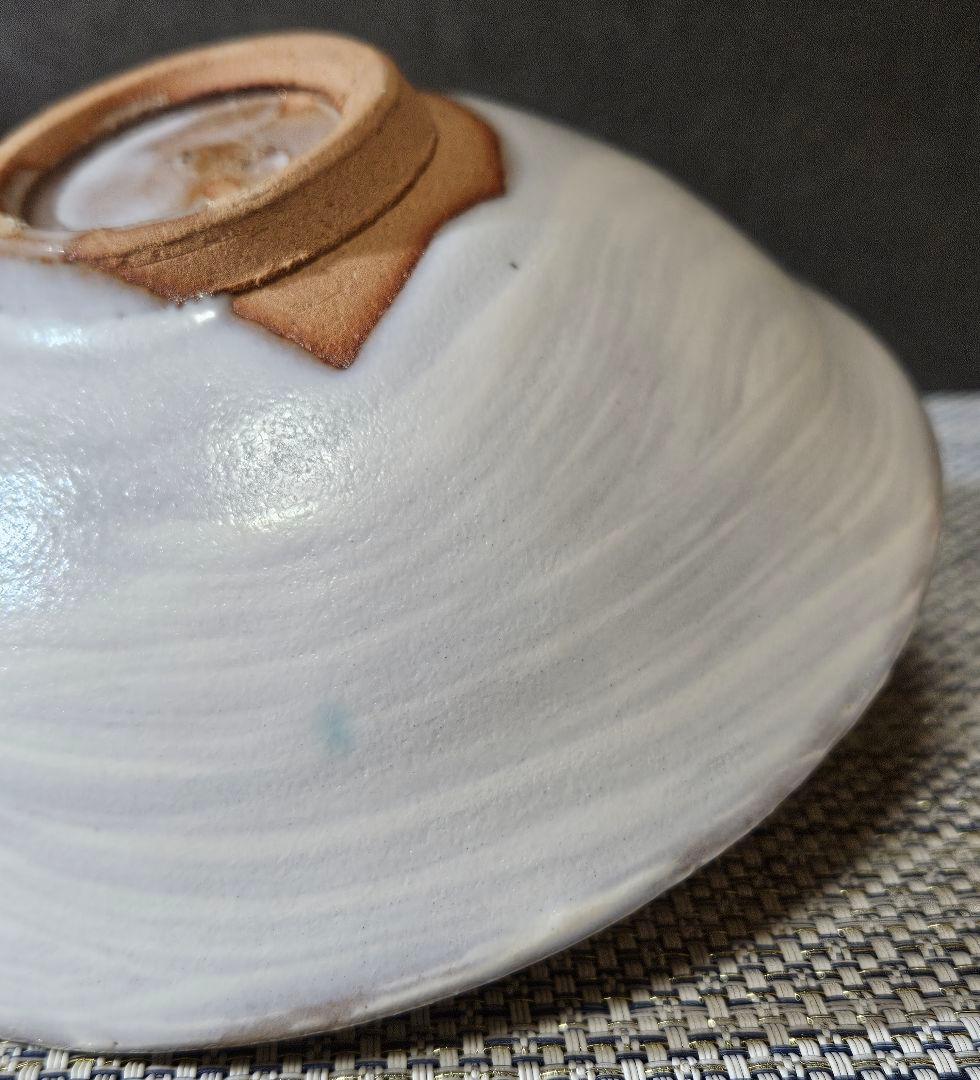 京焼　清水焼　日展作家　市川廣三 作　白釉 　刷毛目　茶碗　共箱　茶道具　茶器