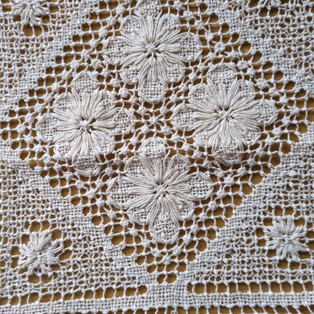 アンティークレース刺繍コットンテーブルクロス