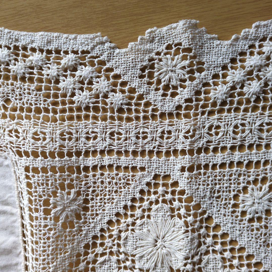 アンティークレース刺繍コットンテーブルクロス