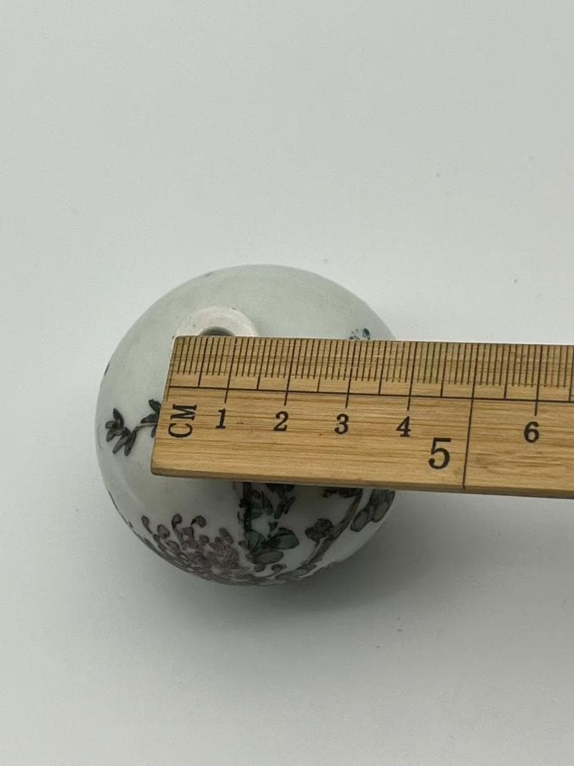 清時代 粉彩菊花文小口壺 茶道具 花瓶　水差し　水滴(F-156)