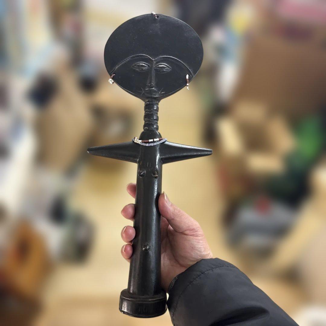 【希少】アフリカ ガーナ アクアバ人形 35cm 木彫り 伝統工芸 原始美術