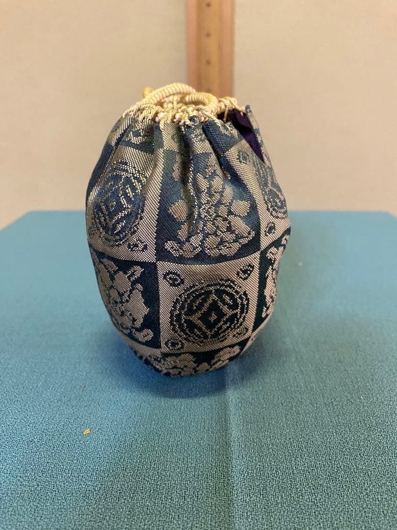 茶道具/茶入 古膳所写耳付茶入 陽炎園(岩崎新定) 西陣織 共箱