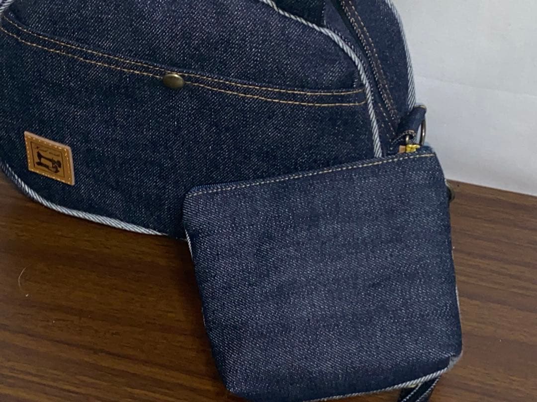 ハンドメイド☆岡山デニム☆扇型☆Sサイズ☆3wayボストンバッグ