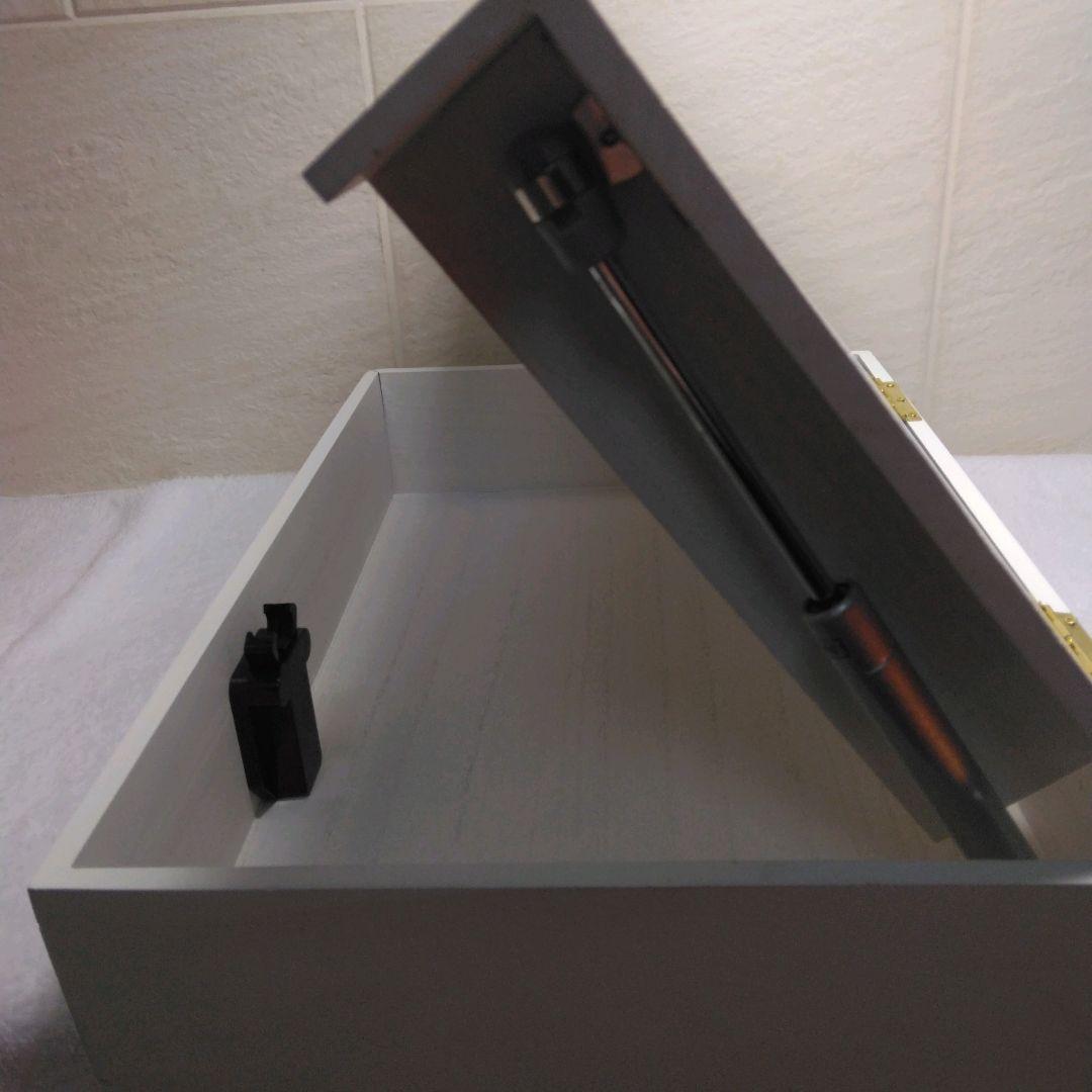 木目調 白いボックス 40×28×8cm