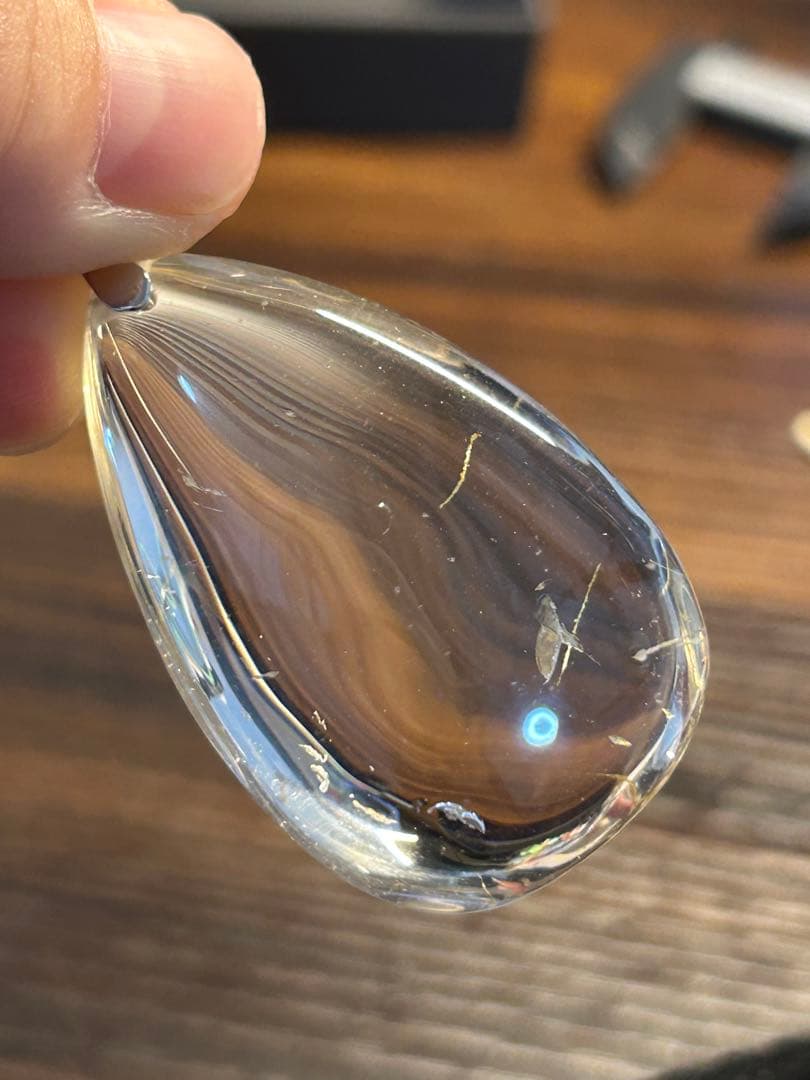 【パンダの工房】天然石ゴールデンルチルネックレストップ大玉しずくペンダント