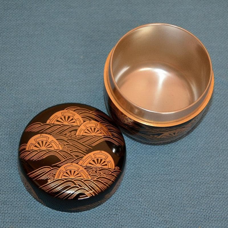 茶道具　大棗　内銀　美品　輪島塗　波車蒔絵　古物　送料込み