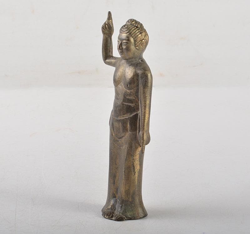 仏教美術　古銅鍍金　誕生仏　仏像　C　R5198