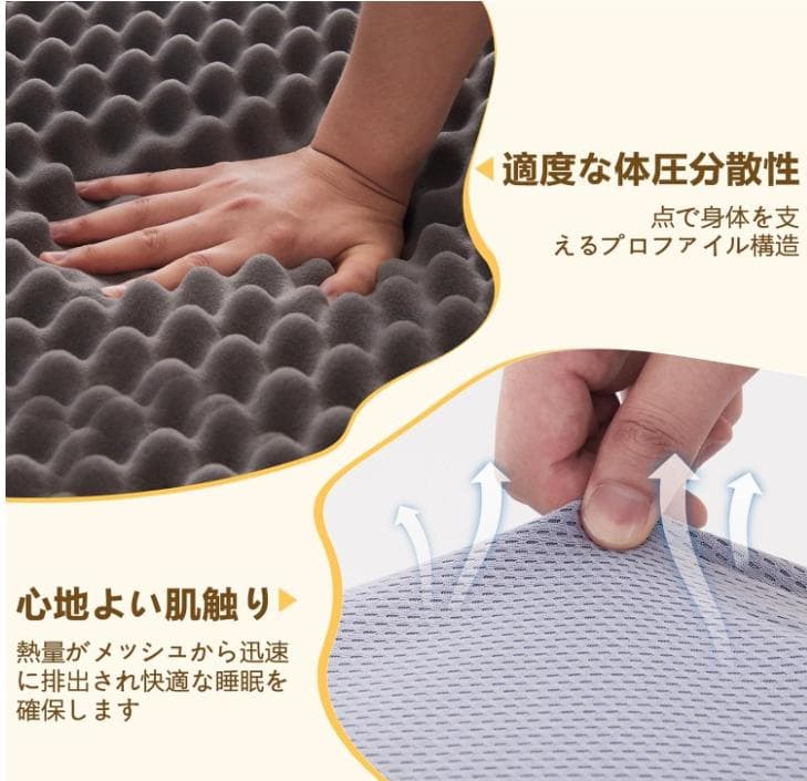 Lazyzizi 三つ折りマットレス シングル 10CM厚さ 高反応タイプ