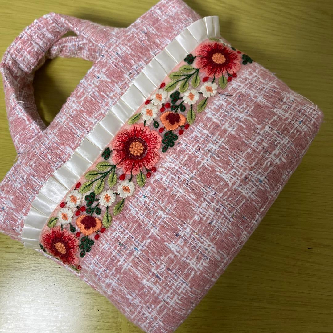 ゆ*ん様 コヤンイサムチョン　インド刺繍リボン　ツイード　横34縦22マチ10㎝