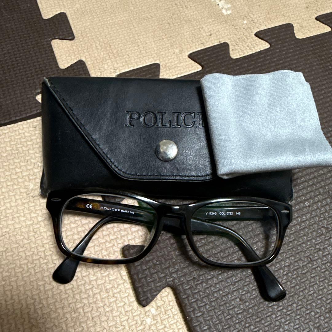 POLICE ウェリントン型メガネ ブラック