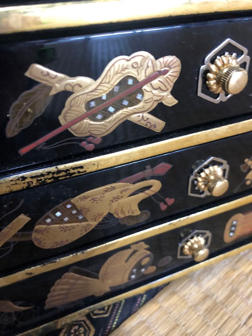時代物の豪華宝蒔絵小引き出し 検古道具大名道具蒔絵箱小物入れ