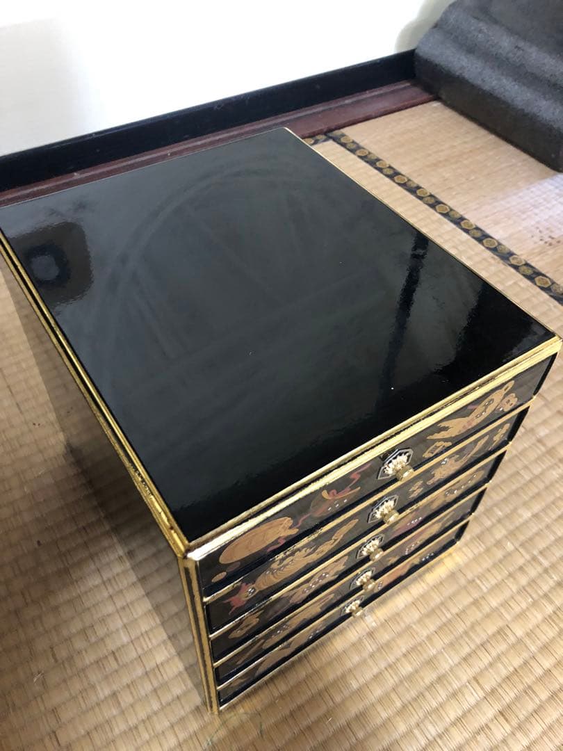 時代物の豪華宝蒔絵小引き出し 検古道具大名道具蒔絵箱小物入れ